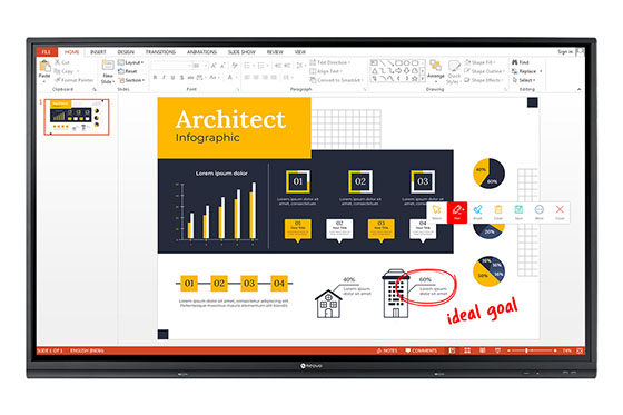 Meetboard 3 interactive display provides an instant annotation tool