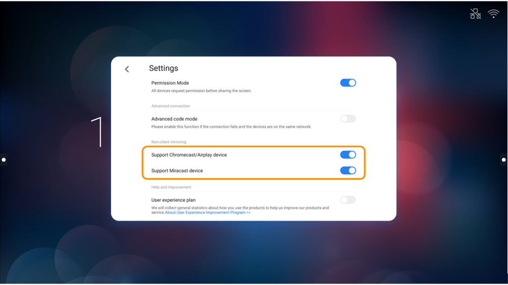 enable Chromecast, AirPlay, Miracast devices on Meetboard